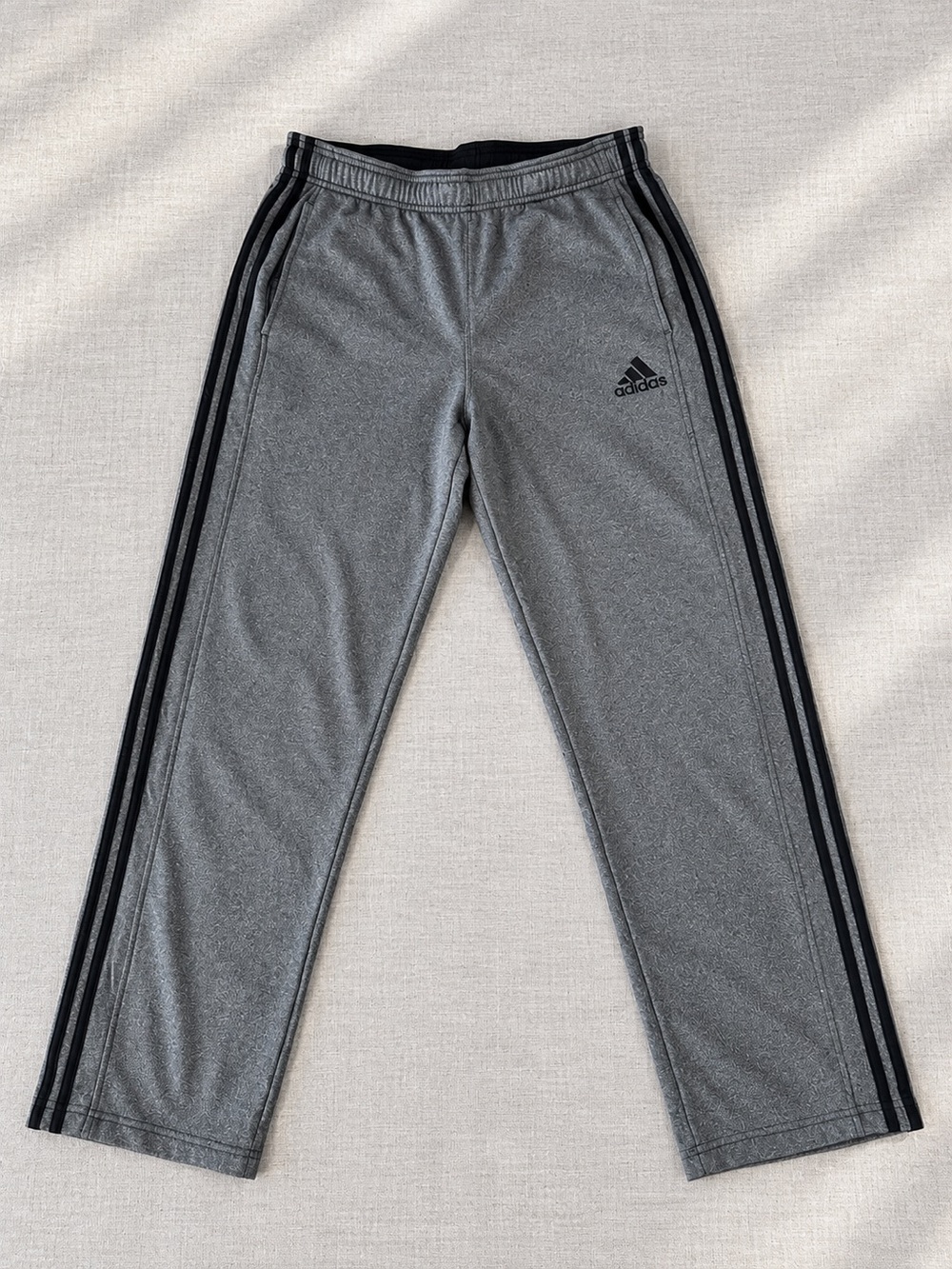 Adidas Men’s Gray 3-Stripe Track Pants Size L Athletic